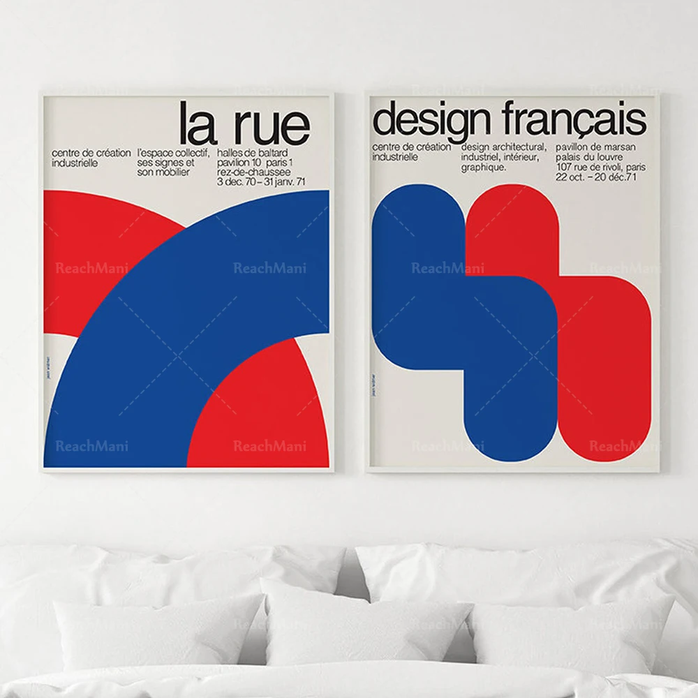 Affiche Edificio A Tre Colori, Il Moderno E Minimalista Bauhaus Werner Panton (Bauhaus Werner Panton) Nella Metà Di Questo Secolo