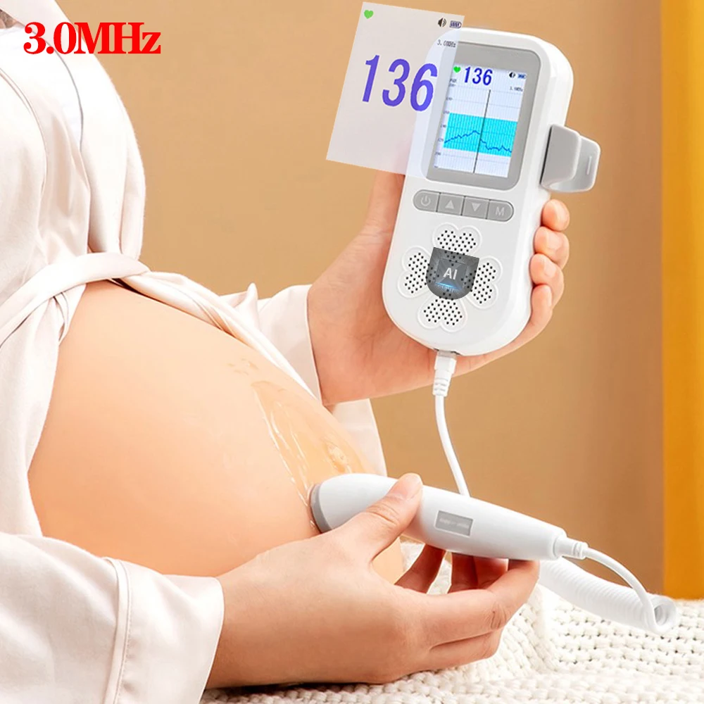 I100 BLE Doppler rilevatore di battito cardiaco fetale cura del bambino  portatile per uso domestico per misuratore di impulsi fetali in gravidanza