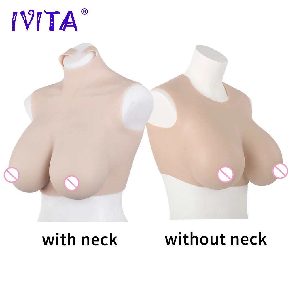 

IVITA Artificial Silicone Breast Form Fake Boobs Silicone filler Breasts For Crossdresser Transgender Shemale Drag-Queen Cosplay
