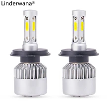 H4 H7 светодиодный H1 H3 H11 9005 HB3 9006 HB4 COB для автомобильных фар(Подол короче спереди и длиннее сзади) Луч 72W фары для 8000LM 6500K 12V 24V авто фары лампы