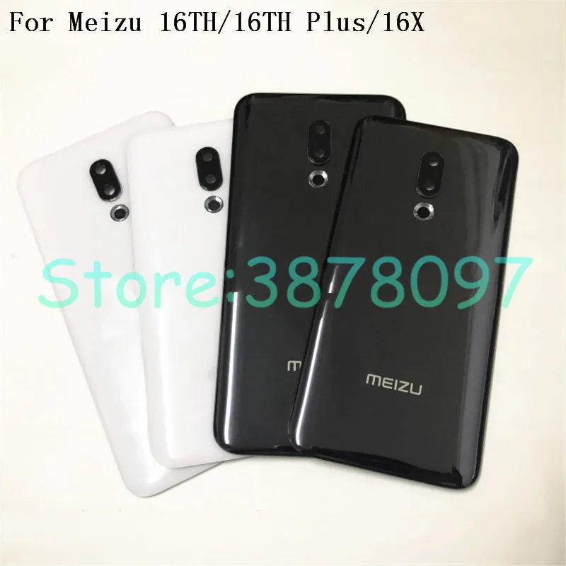 Для Meizu 16 16th Plus задняя крышка из стекла для мобильного телефона 16X Задняя крышка батареи с объективом камеры