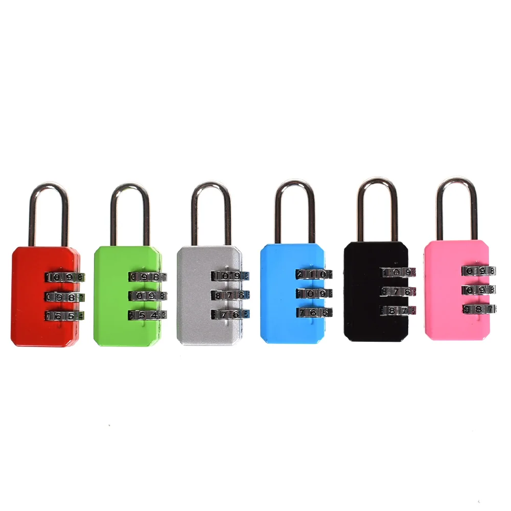 

6 Colors Resettable 3 Digit Combination Suitcase Luggage Password Code Lock Travel Bags Security Padlock Drop Shipping