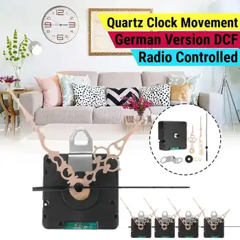 

1/2/5/10x Black German Version DCF Quartz Clock Movement Radio Controlled Repair Parts Gold+Hands Just for European Region