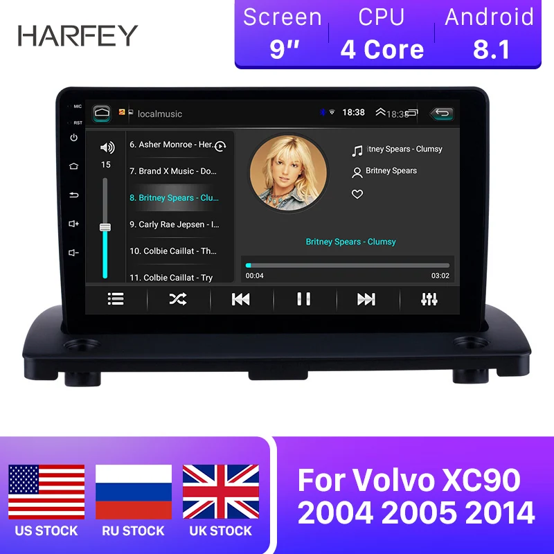 

Harfey GPS Car Auto Radio Stereo 2Din Android 8.1 Navi HD 2+32GB for Volvo XC90 2004-2014 Higher Version 9" WIFI SWC Mirror link