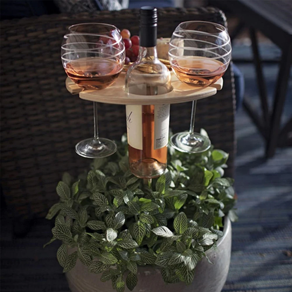 foldable outdoor wine table