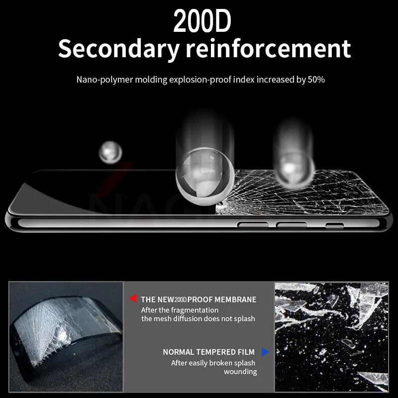 200D закаленное стекло с закругленными краями для iPhone 8 7 6 6s Plus, Защитное стекло для экрана iPhone 11 Pro X XR XS Max