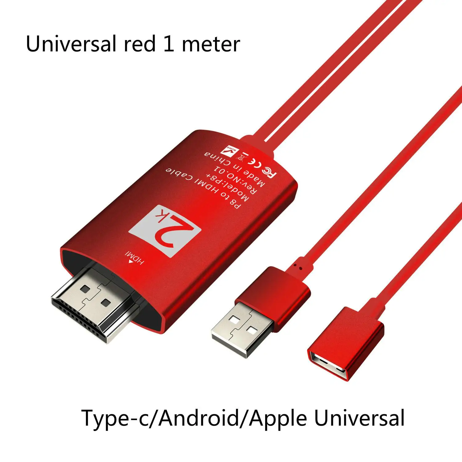 Vigg телефон подключается к телевизору Iphone проекционный экран Android Мобильный PhoneSame экран линии дисплей Apple Hd Проекционный экран Lin - Цвет: 25cm