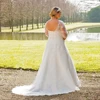 Modest V-neck Plus Size Wedding Gown with Sleeves A-line Appliqued Bridal Dress 2022 Vestido de Novia Customized ► Photo 2/6