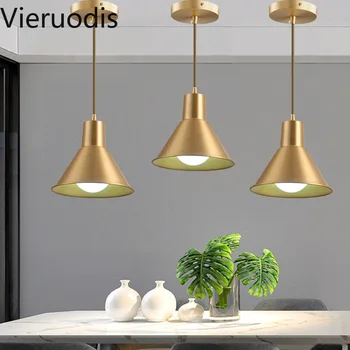 

Nordic Pendant Lights Modern Restaurant Bar Single Head Small Hanging Lamp Creative Personality Bedroom Bedside Loft Brass Lamp