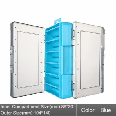 Double Sided Fishing Box 12 Compartments Waterproof Bait Lure Hook Storage Organizer Case Container Carp Fish Tackle Accessories Blue