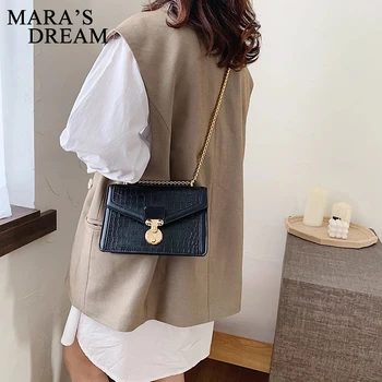 

Stone Pattern PU Leather Crossbody Bags For Women 2020 Chain Fashion Small Shoulder Simple Bag Female Lock Handbags