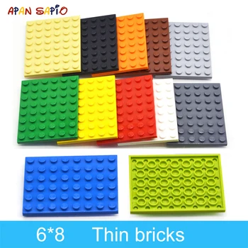 

10pcs DIY Building Blocks Thin Figures Bricks 6x8 Dots 12Color Educational Creative Size Compatible With lego Toys for Children