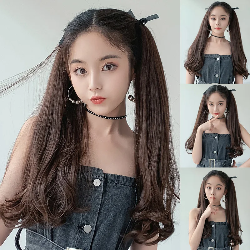 

Curly Synthetic Drawstring Ponytail Hair Extension Synthetic Hairpiece Wig Long Curly Hair Wig QS888