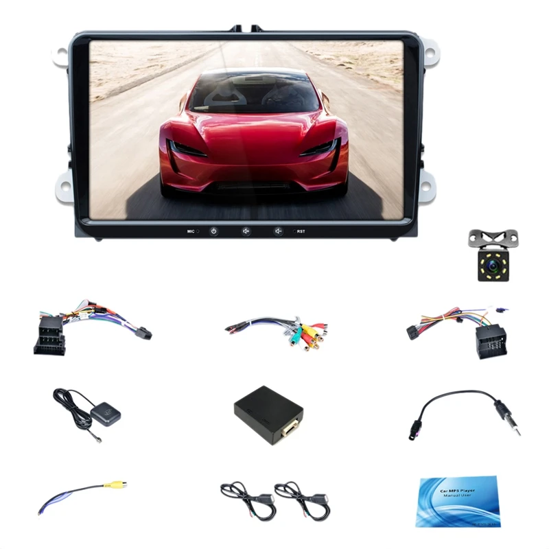 

Gps Radio Navigation Android 8.1 Car Stereo,9 Inch 1080P Press Screen Automatic Radio MP5 Player Built-In WIFI Bluetooth 5.0 DAB
