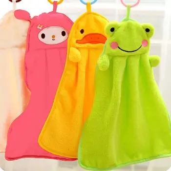 

Cute Cartoon Children Microfiber Hand Dry Towel For Kids Soft Plush Fabric Absorbent Hang Towel Kitchen Bathroom