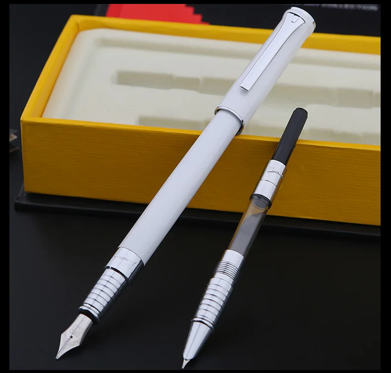 

Picasso Y8 White Double Nib Iridic Gold 0.5/0.38mm Nib Fountain Pen Commercial Calligraphy Fountain Pen