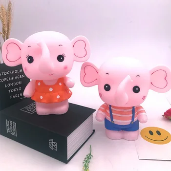 

20cm Elephant PVC Action Figure Anime Kawaii Animal Elephant Coin Savings Box Dolls Toys For Children Birthday Christmas Gifts