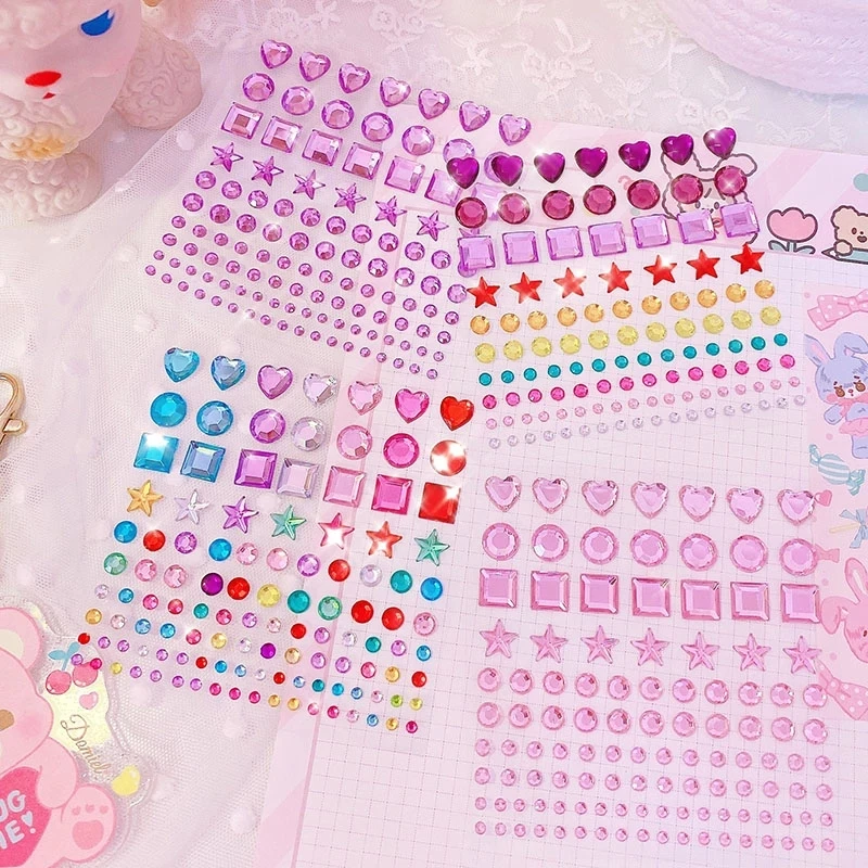 NEW 3D  Acrylic Crystal sticker Children Gem Stickers Shiny Diamond Sticker DIY Three-dimensional decoration Rhinestone for kids