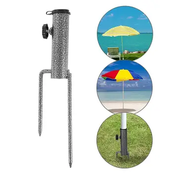 

Patio Umbrella Iron Anchor Beach Umbrella Heavy Duty Metal Ground Grass Auger Holder Stands Greenhouse Outdoor Parasol Base