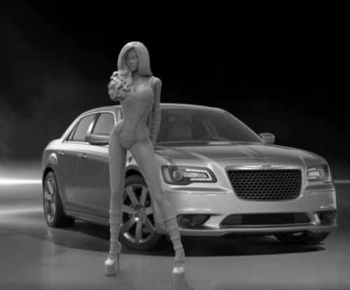 Модель из 1/24 смолы набор для сборки фигурка модель автомобиля (автомобиль в