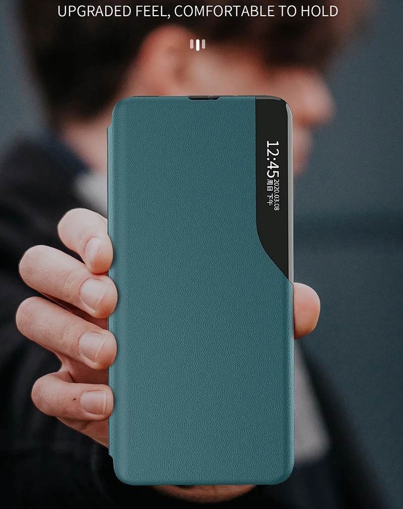 Smart View Window Flip Leather Phone Case for Xiaomi Redmi Note 8 pro 8T Kickstand holder case for redmi 9A 9C XIAOMI 10PRO