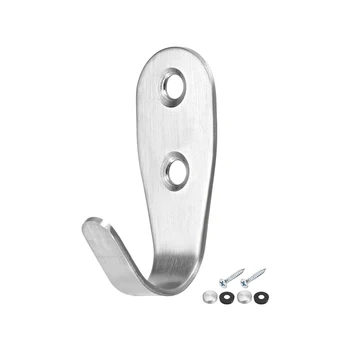 

uxcell 20 Pcs Wall Mounted Hook Robe Hooks Single Towel Hanger With Screws, Stainless Steel