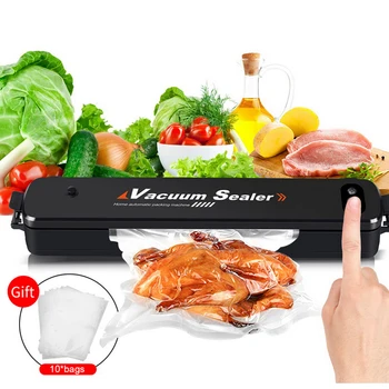 

Home Kitchen Best Food Vacuum Sealer With 10 Vacuum Packaging Bag Heat Sealer Household Sealing Machine 220V EU 110V US