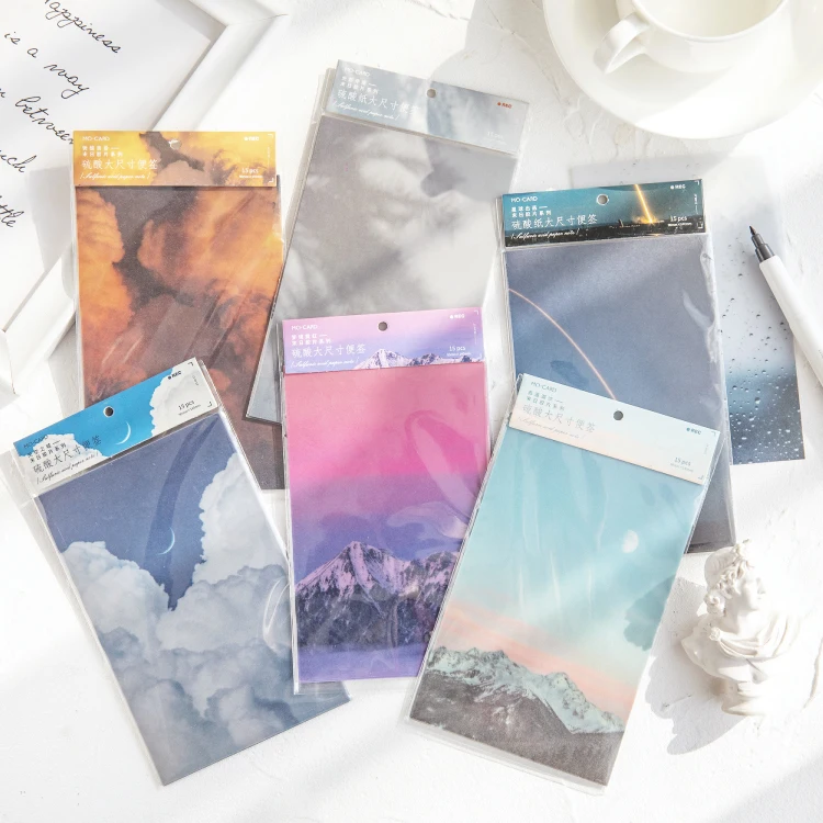

Creative Vintage Photograph Writing Note Moon Night Memo Pads Transparent Sulphuric Acid Paper Loose Leaf Paper Notes