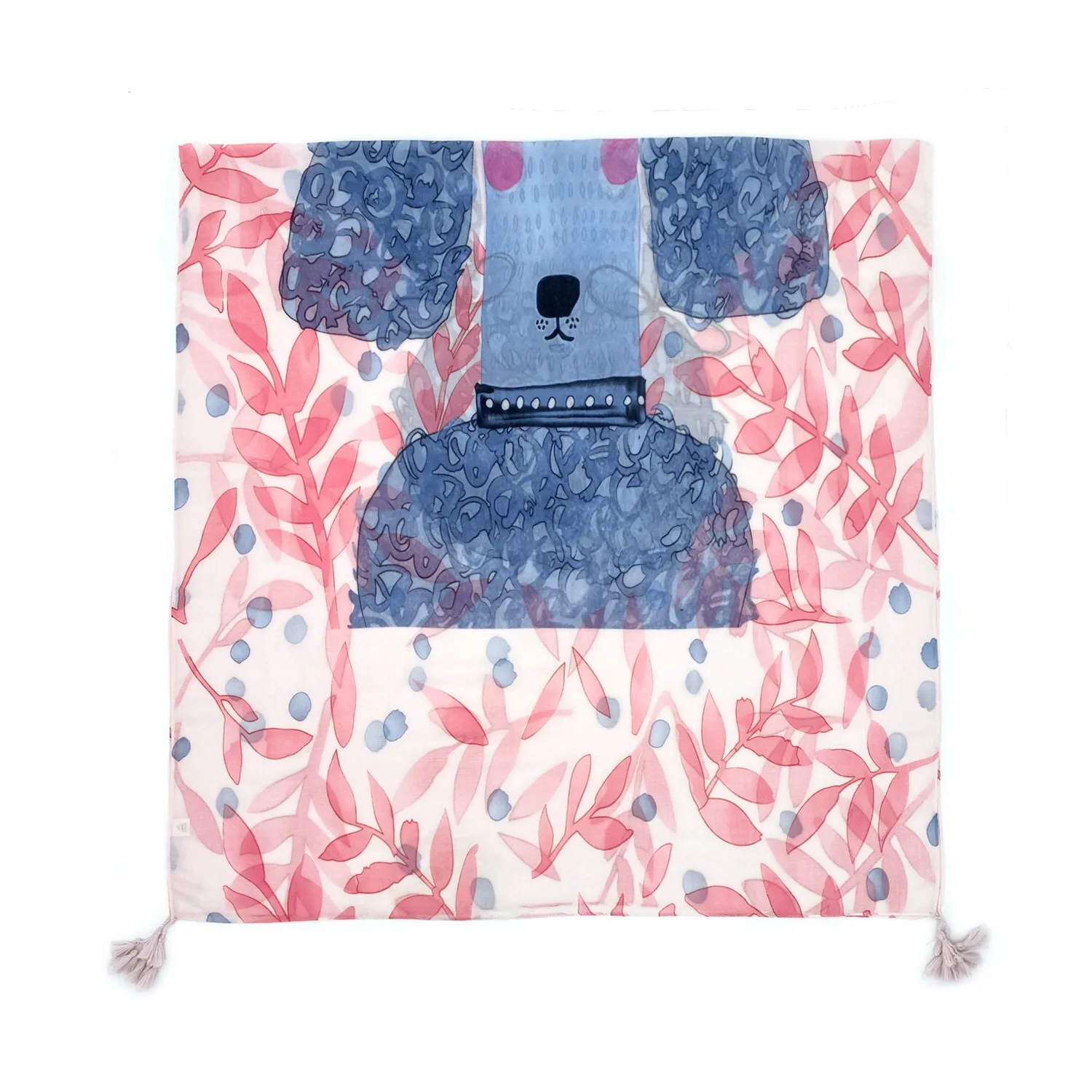 

New Girls Funny Cartoon Print Voile Scarf With Tassels Fashion Ladies Long Foulard Shawl Headband Muslim Hijab Neck Accessories