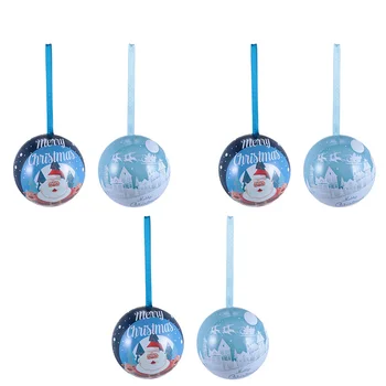 

6Pcs Christmas Candy Packing Boxes Christmas Tree Candy Ball Decors (Elk Castle)