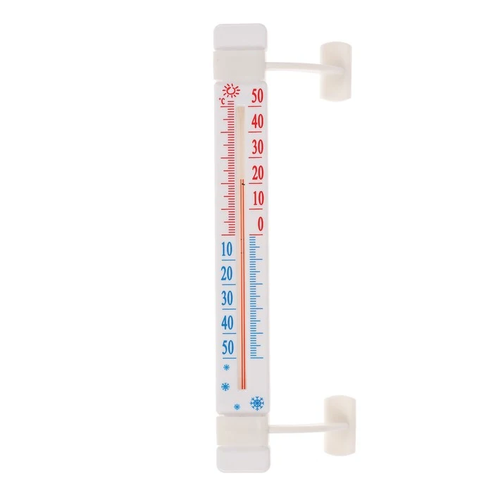  Thermometer, outdoor, alcohol, window, Velcro, white 3640455 Temperature meter  measuring instruments tools ► Photo 2/6