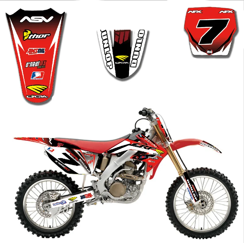 Для HONDA CRF250 R CRF250 04-09 полный комплект мотоцикл настраиваемый номер команда наклейки с рисунком фоны наклейка на обтекатель комплект - Цвет: design 3