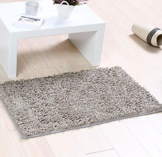 Light gray Сплошной цвет впитывающий влагу коврик 40*60 см 60*90 см утолщаются синельный банный коврик для ванной ковер для гостиной ковер - Цвет: Light gray
