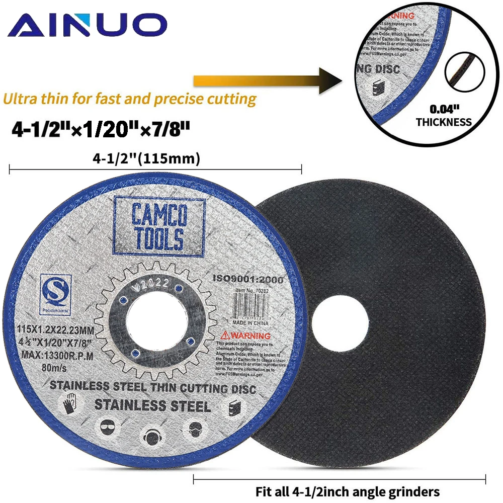 Sanding Disc Cutting Disc Grinding Disc Abrasive Wheel Grinding Wheel-115mm 4 1/2" Stainless Steel Metal Cutting Disc Flap Sanding Grinding Discs