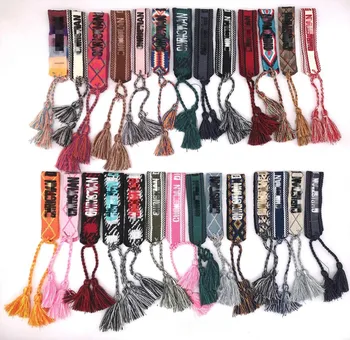 

D Jewelry Adjustable Braided Tassel Bracelet For Women Men Ethnic Embroidery Friendship Bracelet Lace Up Rope Bracelet Wholesale