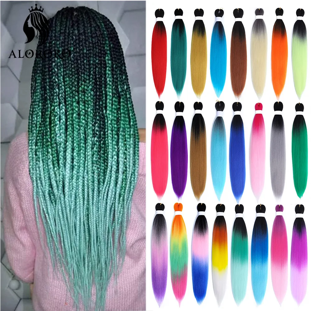 Synthetic Hair for Braid 24 Inch Easy Braiding Extensions Ombre Red Blue Green Jumbo Accessories Wholesale |