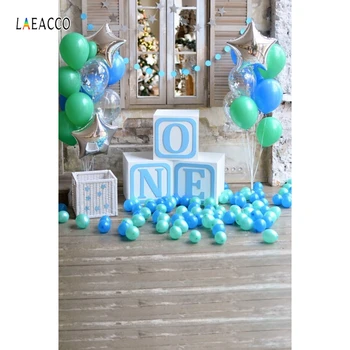 

Laeacco Window Balloon Star Wooden Floor Photo Backdrops 1st Birthday Photography Backgrounds Baby Portrait Photophone Photozone