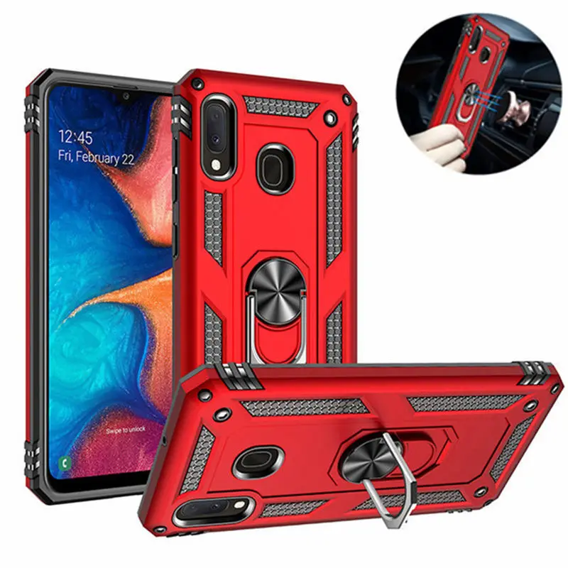 Luxury Armor Magnetic Case For Samsung Galaxy A20E A10 A30 S A50 A70 A51 A71 A41 A31 A21 M31 S20 Plus S10 Lite Ring Holder Cover