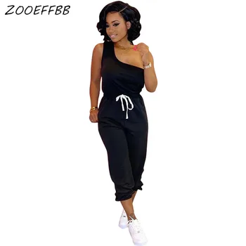 

ZOOEFFBB Sexy Plus Size Two Piece Set Women Clother Tracksuit One Shoulder Top and Pants Sweat Suit Summer Outfits Matching Sets