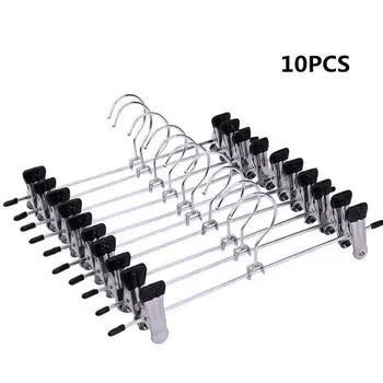

10PCS Stainless Steel Racks Holder Clothing Hangers Clip Peg Trousers Clamp Hanger Holders Container Drying Racks Hot