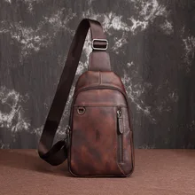 Мужская сумка через плечо из натуральной кожи, многофункциональные сумки на одно плечо, первый слой, Воловья кожа, слинг-рюкзак, мужской рюкзак