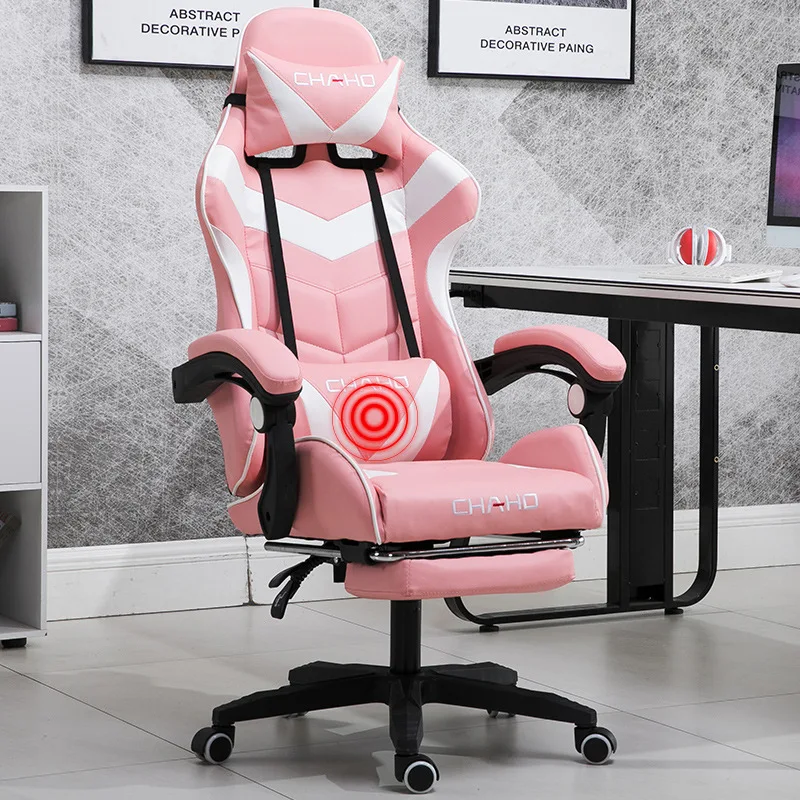 Style B Pink White Е-спортивное игровое кресло, семейное офисное компьютерное кресло, вращающееся кресло с подъемником, домашнее офисное кресло, подъемное кресло, современное простое - Цвет: Style B Pink White
