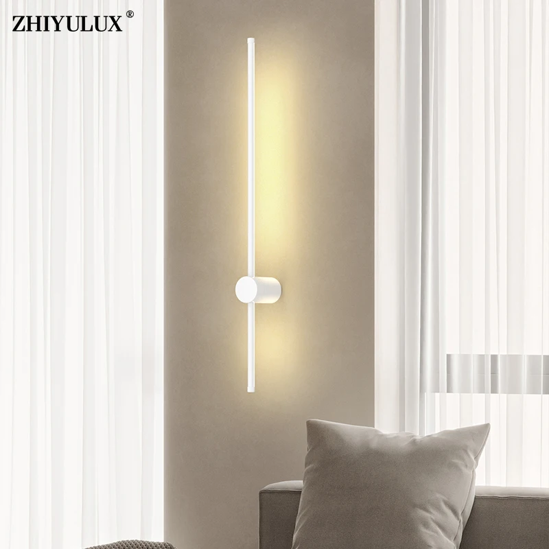LED Wall Lights Living Study Room Bedroom Bedside Corridor Aisle Parlor Hall Lamps Indoor Lighting Simple Black White New Modern