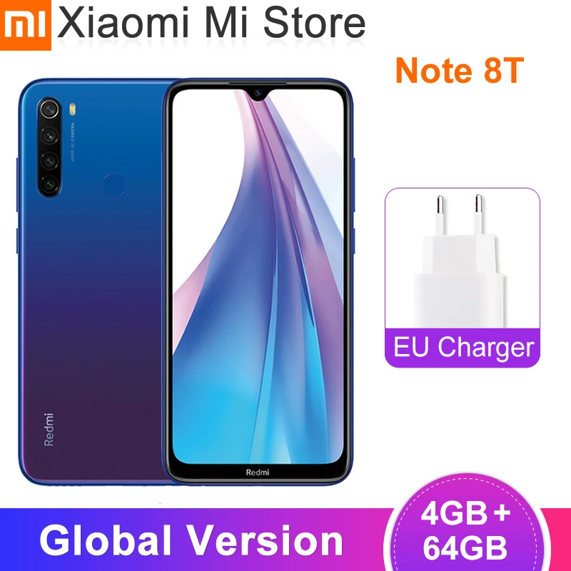 Новая глобальная версия Xiaomi Redmi Note 8T 4 Гб RAM 64 ГБ ROM мобильный телефон 48MP Quad задняя