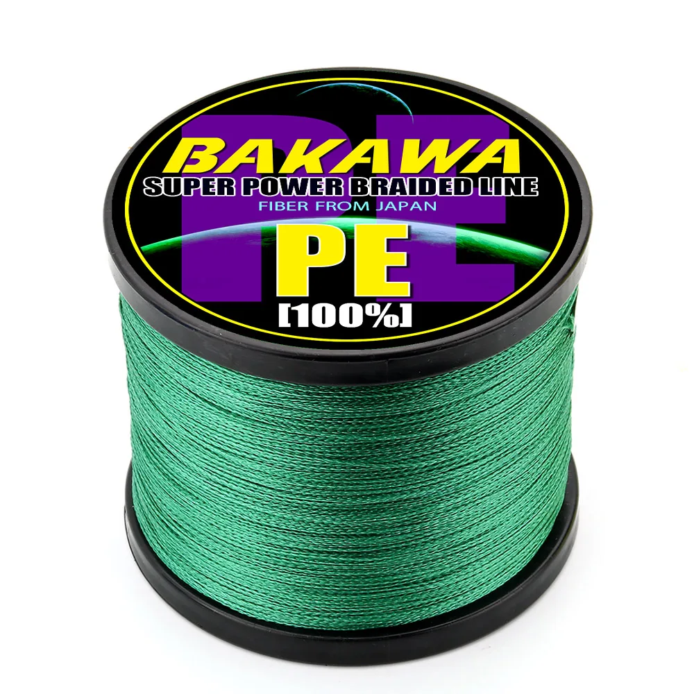 BAKAWAPESCA Карп муха шнур плетеные рыболовные принадлежности PESCA pe все цветные нити 150 м 300 м 4 нити 8 нитей 120LB 18LB - Цвет: Green