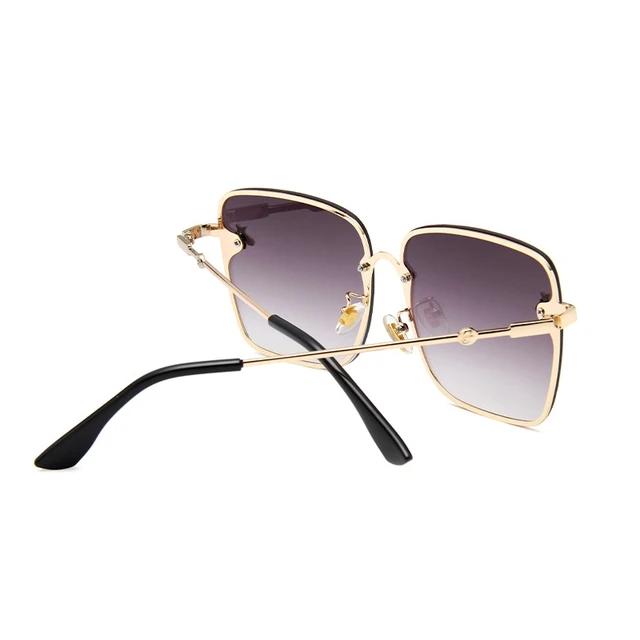 Fashion Culture Unisex Bee-loved Bee Charm Square Sunglasses