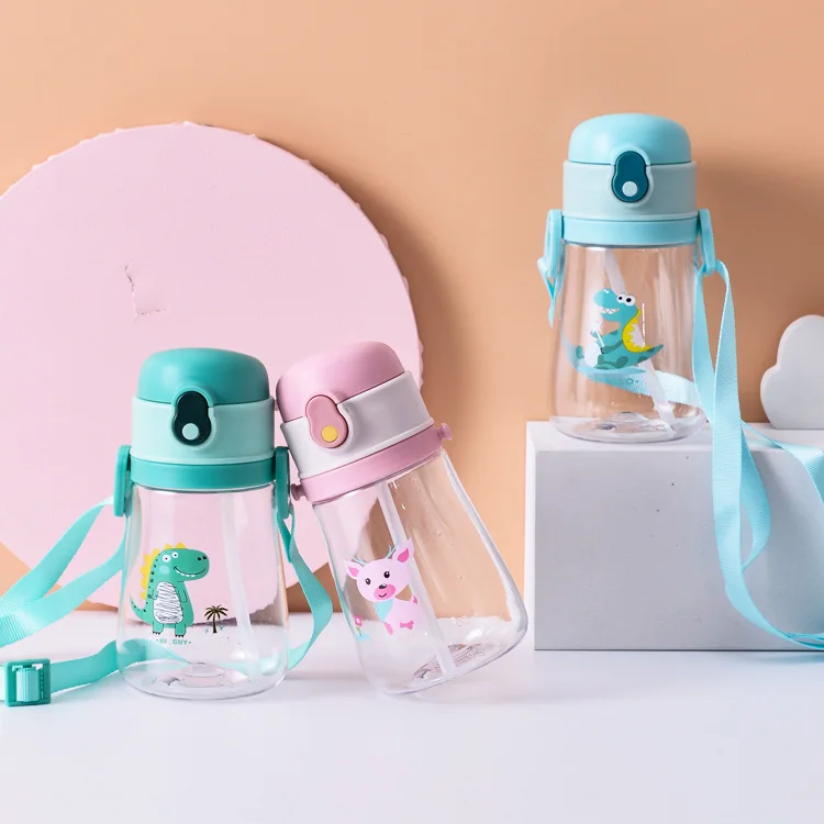 Nuevos niños de agua taza creativa de alimentación de bebé tazas con pajitas a prueba de fugas botellas de agua para Outdoor portátil de los niños tazas