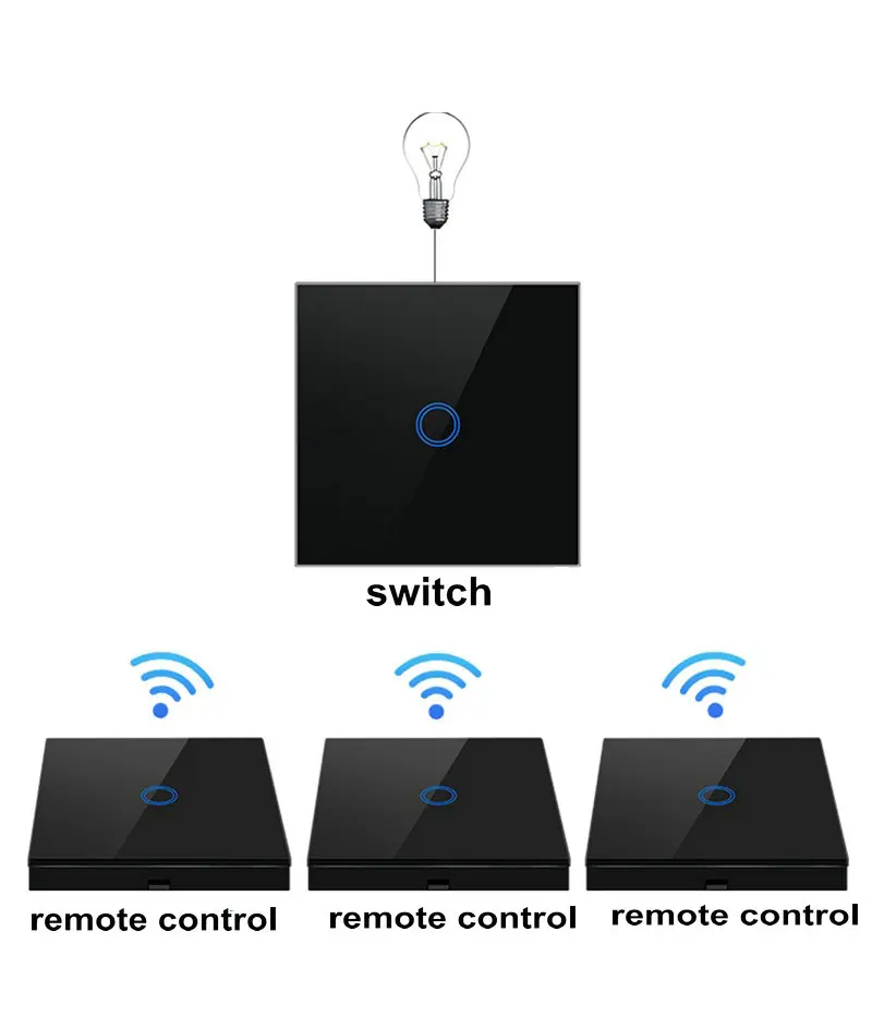 Беспроводной пульт дистанционного управления, передатчик 1/2/3/комплект, 2 способа, сенсорный настенный светильник, переключатель RF433, умный переключатель с кристальной стеклянной панелью