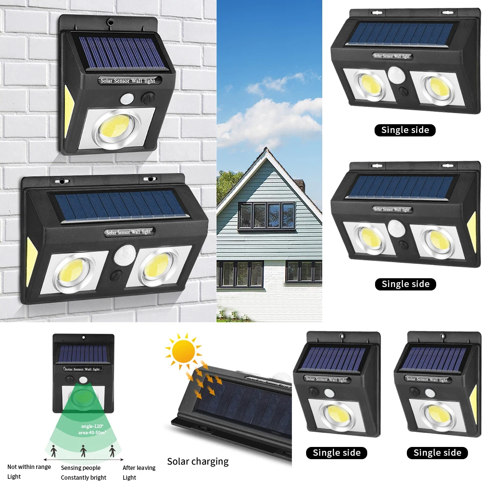 25/37/50/62 светодиодный солнечный свет мульти режимами 1/2/4 шт. стенная солнечна лампа движения Сенсор открытый Водонепроницаемый безопасности садовые светильники