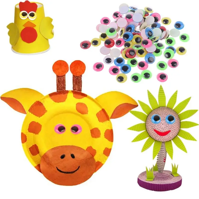 

100pcs 8mm/10mm/12mm/15mm Mixed Color Self Adhesive Eyes for Doll Bear Stuffed Toys DIY Craft